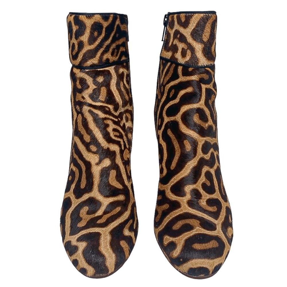 Christian Louboutin Moulamax 85 Pony Hair Heeled Ankle Booties EU 37.5 US 7.5 - Picture 2 of 11
